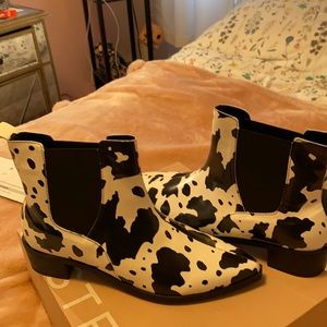 cow print ankle boots